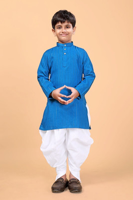SHREEJI ENTERPRISE Boys Festive & Party Dhoti & Kurta Set(Blue Pack of 1)