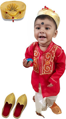 Sumit online Boys Festive & Party Dhoti & Kurta Set(Red Pack of 1)