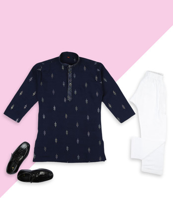 Tasrika Boys Festive & Party Kurta and Pyjama Set(Blue Pack of 2)