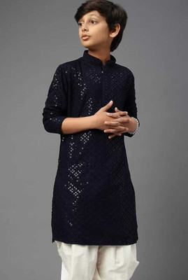 VADLI FASHION Boys Festive & Party Kurta and Pyjama Set(Blue Pack of 54)