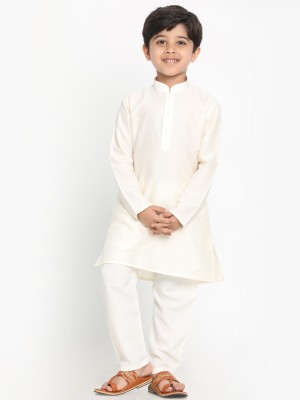 VASTRAMAY Boys Festive & Party Kurta and Patiala Set(White Pack of 1)