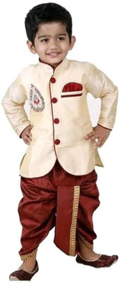 DIGIFASHION Boys Festive & Party Dhoti & Kurta Set(Gold Pack of 1)