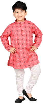 new gen Baby Boys Festive & Party, Wedding Kurta and Pyjama Set(Red Pack of 2)