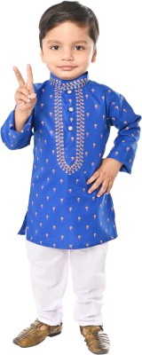 Take Style Boys Festive & Party, Wedding Kurta and Pyjama Set(Blue Pack of 1)