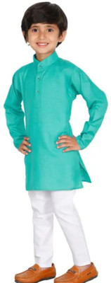 VCD FASHION HUB Baby Boys Festive & Party Kurta and Pyjama Set(Green Pack of 1)
