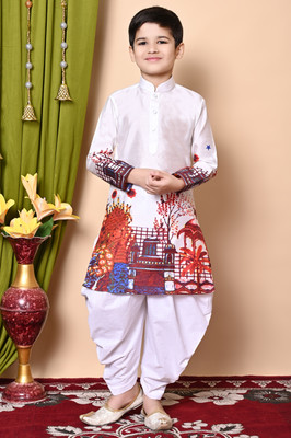 NFC CREATION Boys Festive & Party, Wedding Kurta and Patiala Set(White Pack of 1)