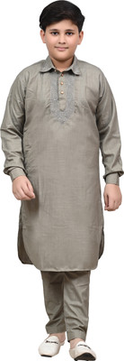 Pathani Boys Formal Pathani Suit Set(Beige Pack of 1)
