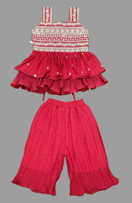 New Ekta Dresses Baby Girls Wedding Kurta and Palazzo Set(Red Pack of 1)
