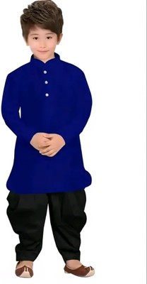 Raj Traders Boys Festive & Party Kurta and Dhoti Pant Set(Blue Pack of 1)