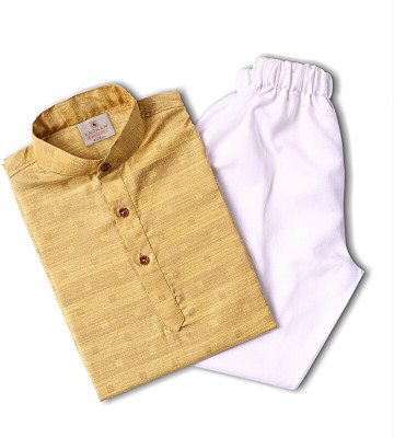 karnam Boys Festive & Party Kurta and Pyjama Set(Brown Pack of 1)