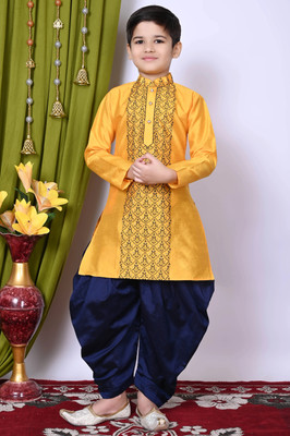 NFC CREATION Boys Festive & Party, Wedding Kurta and Patiala Set(Yellow Pack of 1)