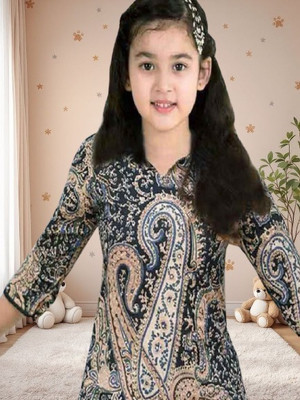 Bholukart Girls Casual Dupatta and Pyjama Set(Black Pack of 1)