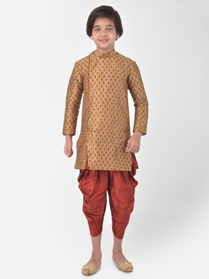 DEYANN Boys Festive & Party Kurta and Dhoti Pant Set(Brown Pack of 1)