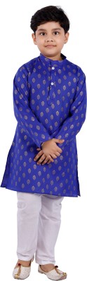 Smuktar garments Boys Casual, Festive & Party Kurta and Pyjama Set(Blue Pack of 1)