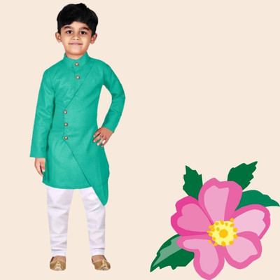 VDC FASHION TREND Baby Boys Festive & Party Kurta and Pyjama Set(Green Pack of 1)