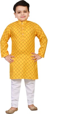 Arshia Fashions Boys Festive & Party Kurta and Pyjama Set(Yellow Pack of 1)