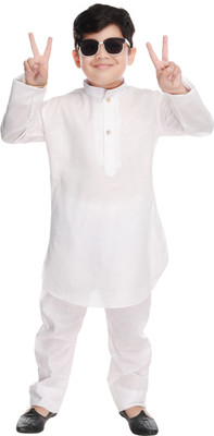 new gen Boys Casual Kurta and Pyjama Set(White Pack of 1)
