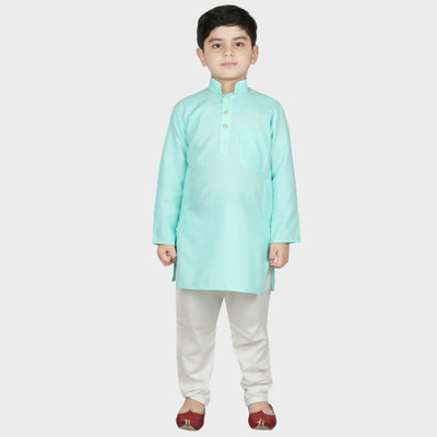SG YUVRAJ Boys Festive & Party, Casual Kurta and Pyjama Set(Green Pack of 1)
