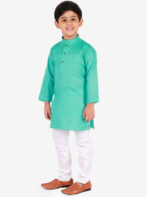 VDC CREATIONS Baby Boys Festive & Party Kurta and Pyjama Set(Green Pack of 1)