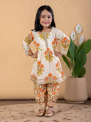 Readiprint Girls Festive & Party Kurta and Pyjama Set(Multicolor Pack of 1)