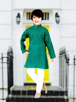 FMSE Boys Festive & Party Kurta and Pyjama Set(Blue Pack of 1)