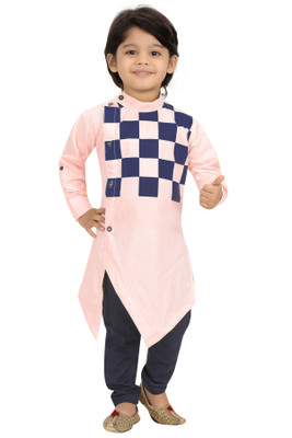 FASHION GRAB Boys Festive & Party Kurta and Pyjama Set(Pink Pack of 2)