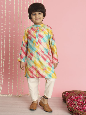 Readiprint Fashions Boys Festive & Party Kurta and Pyjama Set(Yellow Pack of 1)