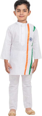 MUSTAKIN CREATION Baby Boys Casual Kurta and Pyjama Set(White Pack of 1)