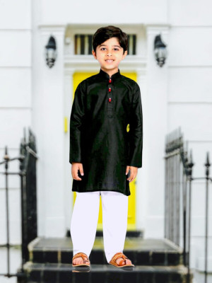 MODINA ENTERPRISE Baby Boys Casual Kurta and Pyjama Set(Black Pack of 1)