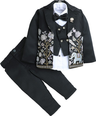 Fourfolds 3 Piece Embroidered Boys Suit