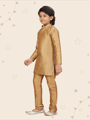 Kidotsav Boys Festive & Party Kurta and Pyjama Set(Beige Pack of 1)