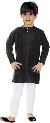 HRR Boys Festive & Party Kurta and Pyjama Set(Multicolor Pack of 1)