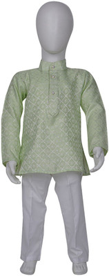 Saleswonders Boys Festive & Party Kurta and Pyjama Set(Light Green Pack of 1)