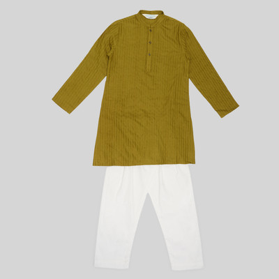 Indus Route by Pantaloons Boys Casual Top and Skirt Set(Yellow Pack of 1)