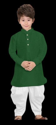 bitteR Boys Festive & Party Kurta and Dhoti Pant Set(Dark Green Pack of 1)