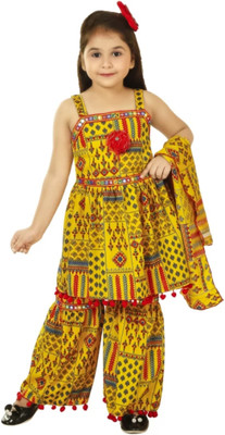 POSAAK Girls Festive & Party Salwar and Dupatta Set(Multicolor Pack of 1)