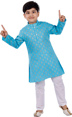 new gen Boys Casual Kurta and Pyjama Set(Light Blue Pack of 1)