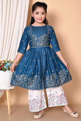 HAFIZA FASHION Girls Festive & Party Kurta and Pyjama Set(Pink Pack of 1)