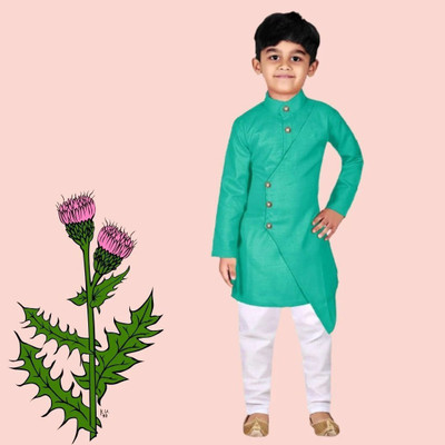 VDC FASHION TREND Baby Boys Festive & Party Kurta and Pyjama Set(Green Pack of 1)