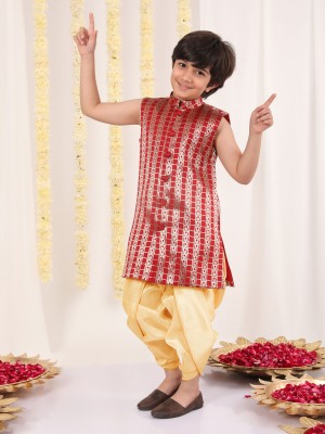 jbn CREATION Boys Casual Kurta and Dhoti Pant Set(Maroon Pack of 1)