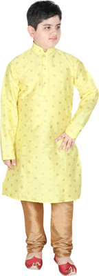 SG YUVRAJ Boys Festive & Party Kurta and Pyjama Set(Yellow Pack of 1)