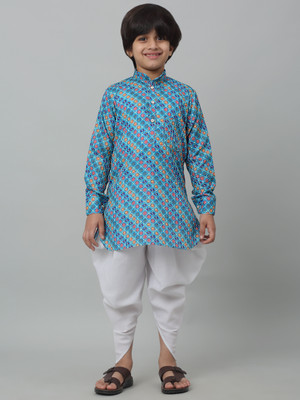 RCENSA Boys Festive & Party Dhoti & Kurta Set(Blue Pack of 1)