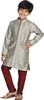 jbn CREATION Boys Casual Kurta and Pyjama Set(Beige Pack of 1)