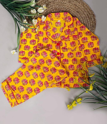 Little Dreams Baby Boys & Baby Girls Casual Shirt & Dhoti Set(Yellow Pack of 1)