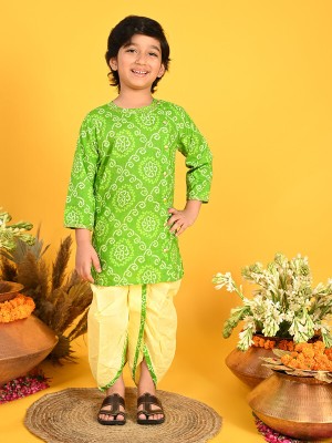 Saka Designs Girls Festive & Party Dhoti & Kurta Set(Green Pack of 1)