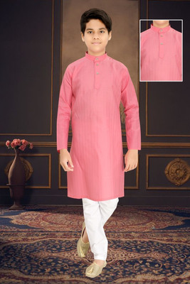 KRIANSH FASHION Boys Festive & Party Kurta and Pyjama Set(Pink Pack of 1)