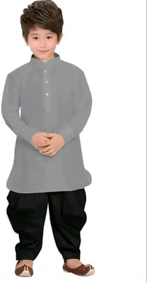 JILANI TRADERS Boys Festive & Party Kurta and Dhoti Pant Set(Grey Pack of 1)