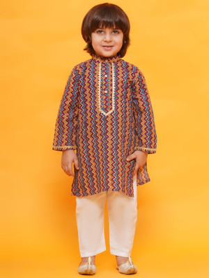 AJ Dezines Boys Wedding Kurta and Pyjama Set(Multicolor Pack of 1)