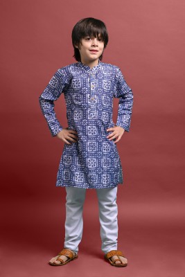 Vesham Boys Festive & Party Kurta and Pyjama Set(Grey Pack of 1)