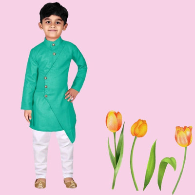 VC FASHION TREND Baby Boys Festive & Party Kurta and Pyjama Set(Light Blue Pack of 1)